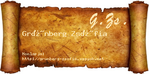 Grünberg Zsófia névjegykártya